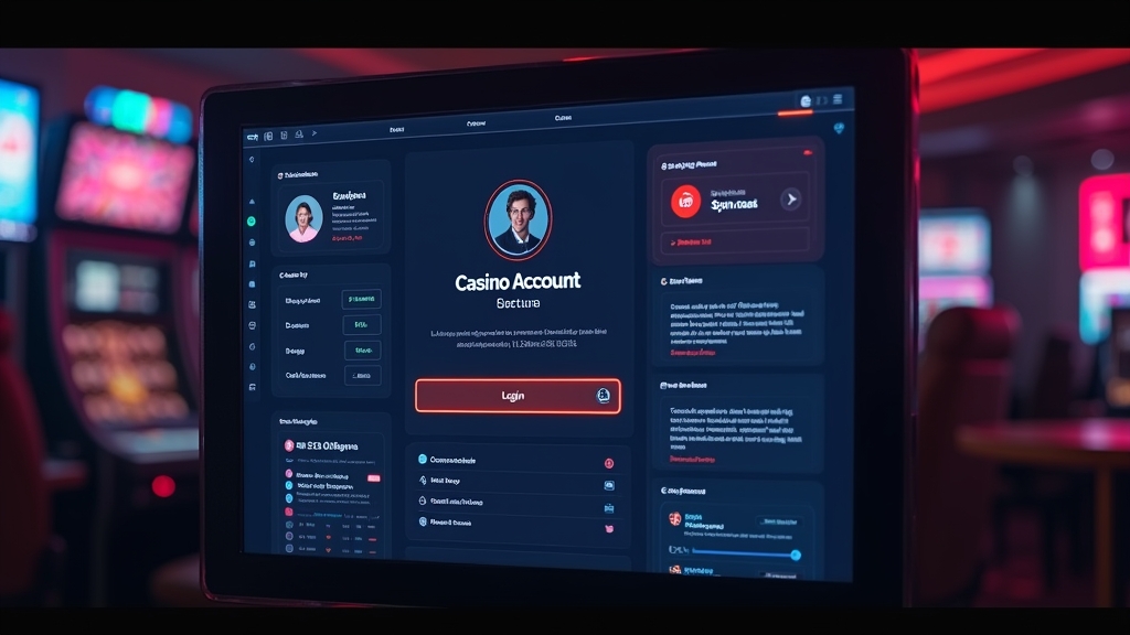 Un tableau de bord de compte casino affiché après une connexion réussie